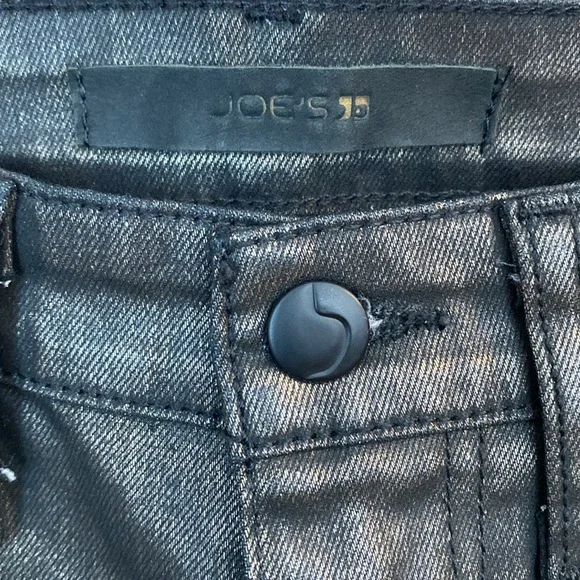 Joe's Jeans Coated Metallic Skinny Jeans Black/Gold, Size 24 - Picture 14 of 17